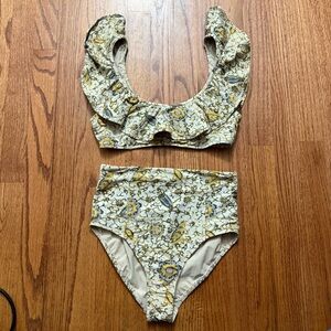 Ulla Johnson Azores ruffle high waisted 2 piece bikini swimsuit size S